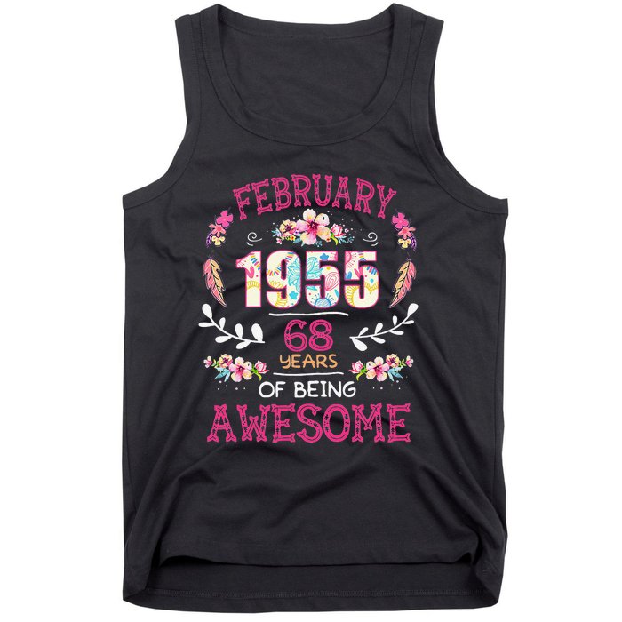 February 1955 68th Birthday Gift 68 Years Old Tank Top