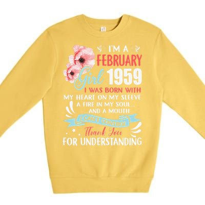 February 1959 64th Birthday Gift 64 Years Old Premium Crewneck Sweatshirt