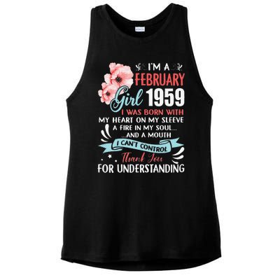 February 1959 64th Birthday Gift 64 Years Old Ladies PosiCharge Tri-Blend Wicking Tank