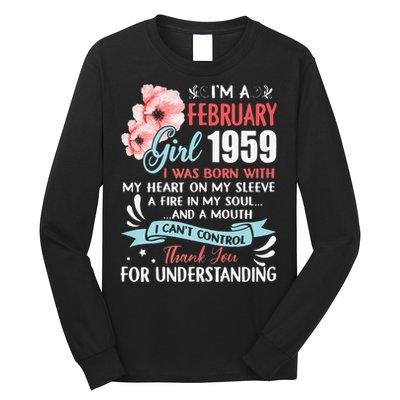 February 1959 64th Birthday Gift 64 Years Old Long Sleeve Shirt