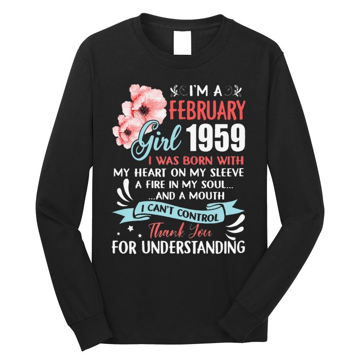 February 1959 64th Birthday Gift 64 Years Old Long Sleeve Shirt