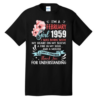 February 1959 64th Birthday Gift 64 Years Old Tall T-Shirt