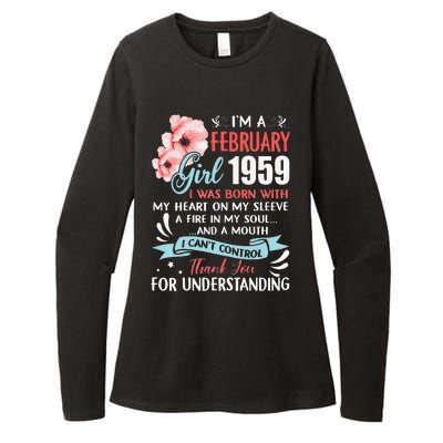 February 1959 64th Birthday Gift 64 Years Old Womens CVC Long Sleeve Shirt