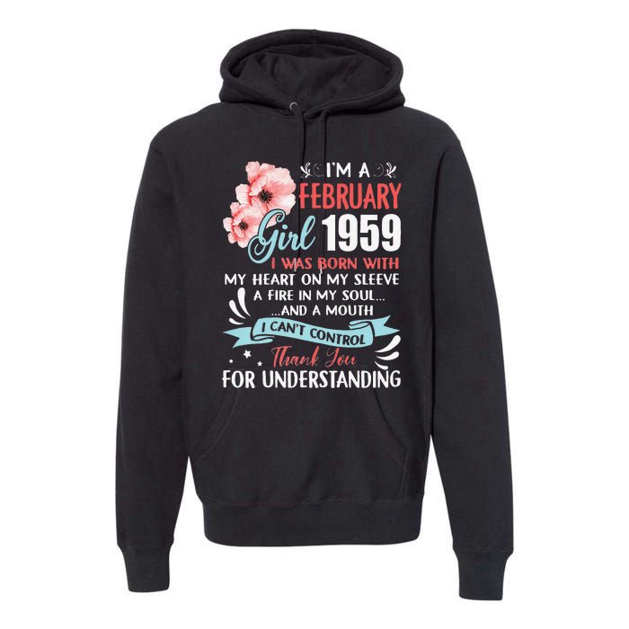 February 1959 64th Birthday Gift 64 Years Old Premium Hoodie