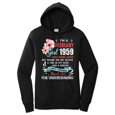 February 1959 64th Birthday Gift 64 Years Old Women's Pullover Hoodie