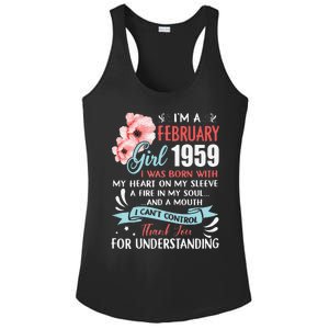 February 1959 64th Birthday Gift 64 Years Old Ladies PosiCharge Competitor Racerback Tank