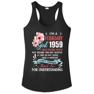 February 1959 64th Birthday Gift 64 Years Old Ladies PosiCharge Competitor Racerback Tank