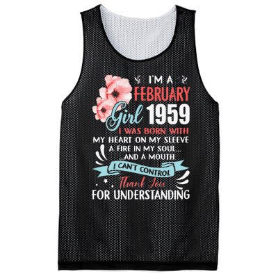 February 1959 64th Birthday Gift 64 Years Old Mesh Reversible Basketball Jersey Tank