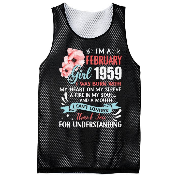 February 1959 64th Birthday Gift 64 Years Old Mesh Reversible Basketball Jersey Tank