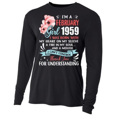 February 1959 64th Birthday Gift 64 Years Old Cooling Performance Long Sleeve Crew