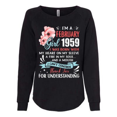 February 1959 64th Birthday Gift 64 Years Old Womens California Wash Sweatshirt