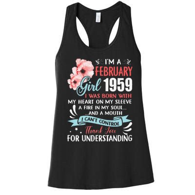 February 1959 64th Birthday Gift 64 Years Old Women's Racerback Tank