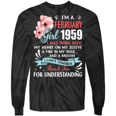 February 1959 64th Birthday Gift 64 Years Old Tie-Dye Long Sleeve Shirt