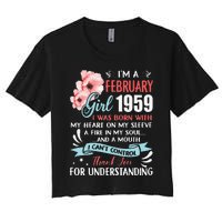 February 1959 64th Birthday Gift 64 Years Old Women's Crop Top Tee