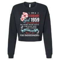 February 1959 64th Birthday Gift 64 Years Old Cropped Pullover Crew