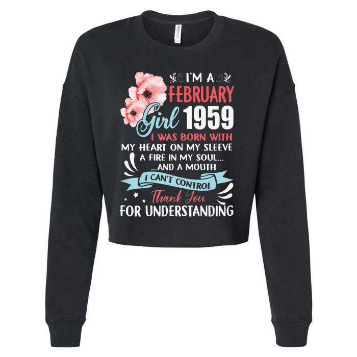 February 1959 64th Birthday Gift 64 Years Old Cropped Pullover Crew