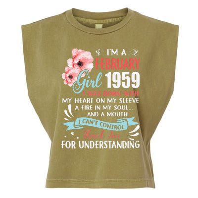 February 1959 64th Birthday Gift 64 Years Old Garment-Dyed Women's Muscle Tee