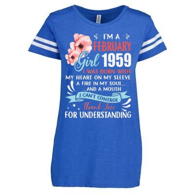 February 1959 64th Birthday Gift 64 Years Old Enza Ladies Jersey Football T-Shirt