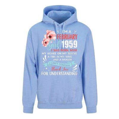 February 1959 64th Birthday Gift 64 Years Old Unisex Surf Hoodie