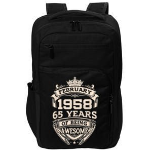 February 1958 65 Years Of Being Awesome 65th Birthday Impact Tech Backpack