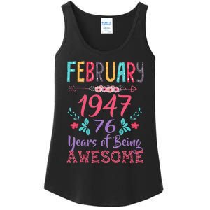 February 1947 76th Birthday Gift 76 Years Old Cute Ladies Essential Tank