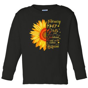 February 1947 76th Birthday Gift 76 Years Old Toddler Long Sleeve Shirt