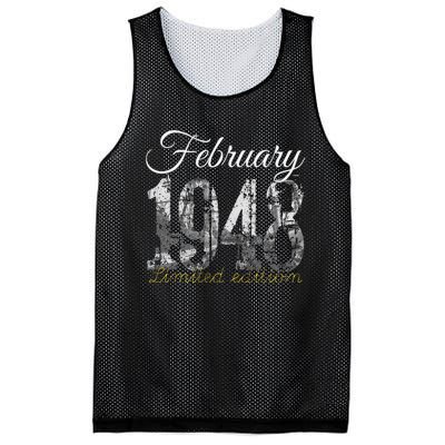 February 1948 75 Year Old 1948 75th Birthday Gift Mesh Reversible Basketball Jersey Tank