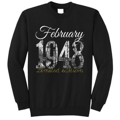 February 1948 75 Year Old 1948 75th Birthday Gift Tall Sweatshirt