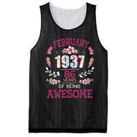 February 1937 86th Birthday Gift 86 Years Old Mesh Reversible Basketball Jersey Tank