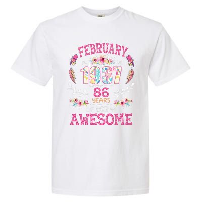 February 1937 86th Birthday Gift 86 Years Old Garment-Dyed Heavyweight T-Shirt