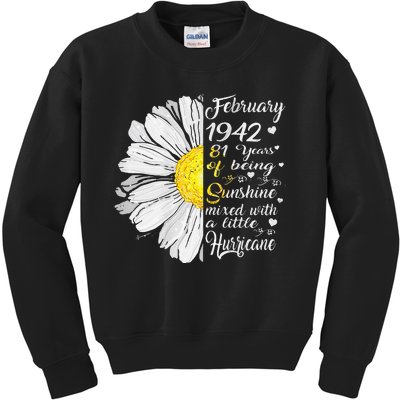 February 1942 81st Birthday Gift 81 Years Old Kids Sweatshirt