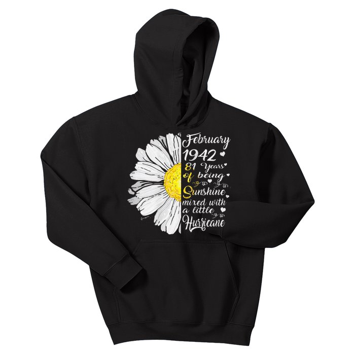 February 1942 81st Birthday Gift 81 Years Old Kids Hoodie