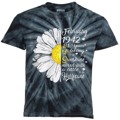 February 1942 81st Birthday Gift 81 Years Old Kids Tie-Dye T-Shirt