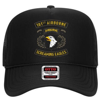 Funny 101st Airborne Paratrooper Army Veteran Vintage High Crown Mesh Back Trucker Hat