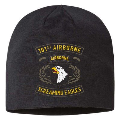 Funny 101st Airborne Paratrooper Army Veteran Vintage Sustainable Beanie