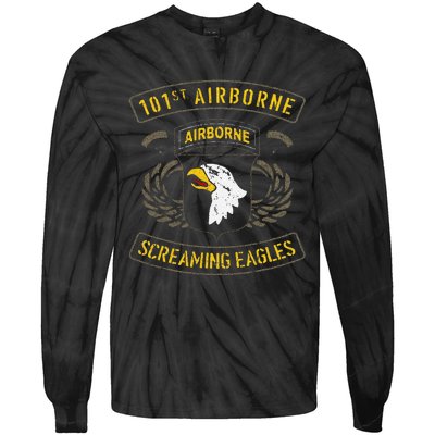 Funny 101st Airborne Paratrooper Army Veteran Vintage Tie-Dye Long Sleeve Shirt