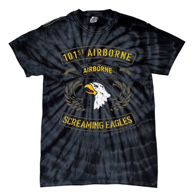 Funny 101st Airborne Paratrooper Army Veteran Vintage Tie-Dye T-Shirt