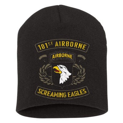 Funny 101st Airborne Paratrooper Army Veteran Vintage Short Acrylic Beanie