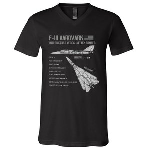 F 111 Aardvark V-Neck T-Shirt