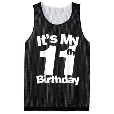 Funny 11th Birthday It's My 11th Birthday 11 Year Old Birthday Mesh Reversible Basketball Jersey Tank