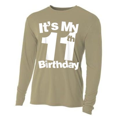 Funny 11th Birthday It's My 11th Birthday 11 Year Old Birthday Cooling Performance Long Sleeve Crew