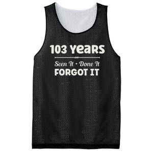 Funny 103rd Birthday Gifts 103 Years Old Mesh Reversible Basketball Jersey Tank