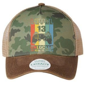 Funny 13th Birthday Gift Boy Level 13 Unlocked Teenager Legacy Tie Dye Trucker Hat