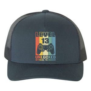 Funny 13th Birthday Gift Boy Level 13 Unlocked Teenager Yupoong Adult 5-Panel Trucker Hat