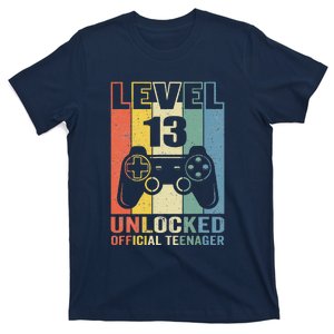 Funny 13th Birthday Gift Boy Level 13 Unlocked Teenager T-Shirt