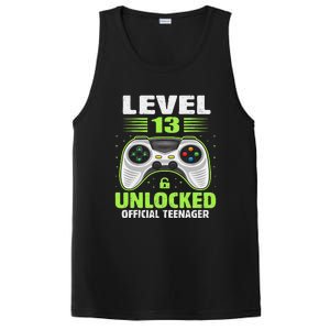 Funny 13th Birthday Gift Boy Level 13 Unlocked Teenager PosiCharge Competitor Tank