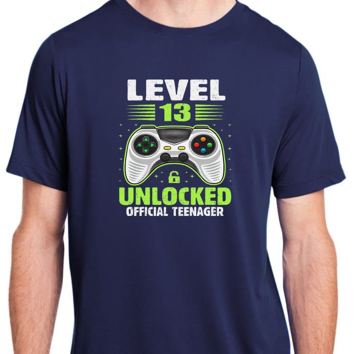 Funny 13th Birthday Gift Boy Level 13 Unlocked Teenager Adult ChromaSoft Performance T-Shirt