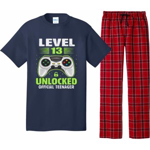 Funny 13th Birthday Gift Boy Level 13 Unlocked Teenager Pajama Set