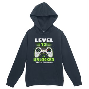 Funny 13th Birthday Gift Boy Level 13 Unlocked Teenager Urban Pullover Hoodie