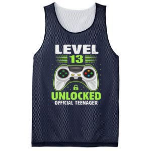 Funny 13th Birthday Gift Boy Level 13 Unlocked Teenager Mesh Reversible Basketball Jersey Tank